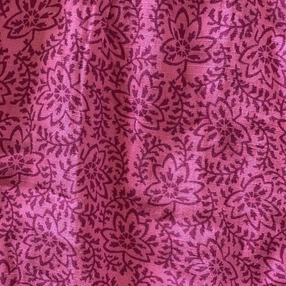 Gap Bib Dress Split Neck Swing Style Pink Floral Print Puffy 3/4 Sleeve XS - Picture 4 of 9